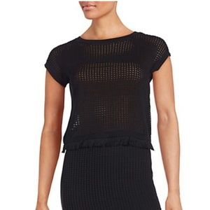 🆕NWT Catherine Malandrino Black Fringe Top - M